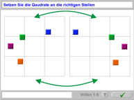 Aufgabenbild Räumlich kognitive Leistungen Positionen (Spiegelung)